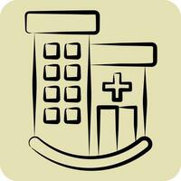 Icon Clinic. related to Icon Building symbol. hand drawn style. simple design editable. simple illustration vector