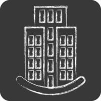 Icon Skyscraper. related to Icon Building symbol. chalk Style. simple design editable. simple illustration vector