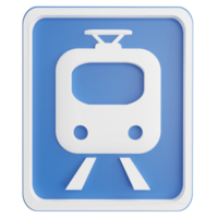 metro teken clip art vlak ontwerp icoon geïsoleerd Aan transparant achtergrond, 3d geven weg teken en verkeer teken concept png