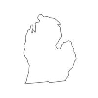 Michigan - U.S. state. Contour line in black color. Vector illustration. EPS 10