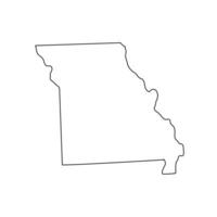 Missouri - U.S. state. Contour line in black color. Vector illustration. EPS 10