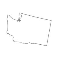 Washington - U.S. state. Contour line in black color. Vector illustration. EPS 10