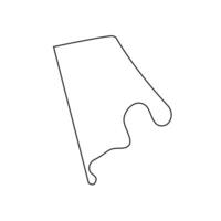 Rhode Island - U.S. state. Contour line in black color. Vector illustration. EPS 10