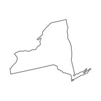 New York - U.S. state. Contour line in black color. Vector illustration. EPS 10