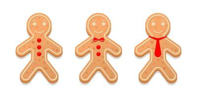 Cookie gingerbread on white background. Gingerbread man. Vector illustration