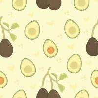 Color avocado seamless pattern, light vector background