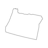 Oregon - U.S. state. Contour line in black color. Vector illustration. EPS 10
