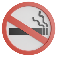 No smoking sign clipart flat design icon isolated on transparent background, 3D render road sign and traffic sign concept png