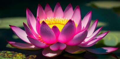 Blooming purple lotus Blooming flowers Natural background photo