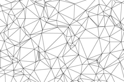 Abstract black line polygon geometric triangle on white vector background.