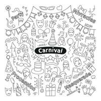 Holiday clipart sketch image. Day of the carnival of miracles. Lettering masquerade, procession, miracles, party vector