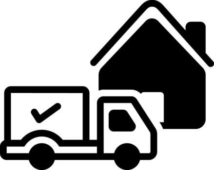 sólido icono para llegado vector