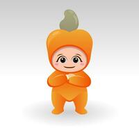 Vector Cashew fruit kawaii cartoon character vector funny Cashew fruit kawaii illustration