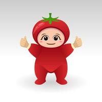 Vector Tomato fruit kawaii cartoon character vector funny Tomato fruit kawaii illustration