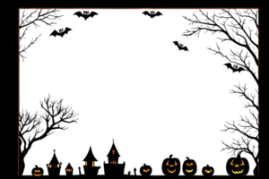 dia das Bruxas fronteira quadro, Armação png transparente fundo ai generativo