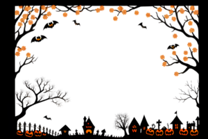 Halloween Border Frame PNG Transparent Background Ai Generative