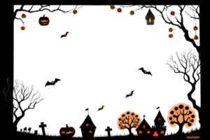 Halloween frontière Cadre png transparent Contexte ai génératif