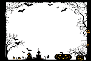 Halloween Border Frame PNG Transparent Background Ai Generative