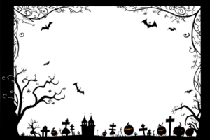 Víspera de Todos los Santos frontera marco png transparente antecedentes ai generativo