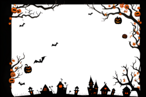 Halloween frontière Cadre png transparent Contexte ai génératif