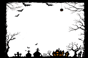 dia das Bruxas fronteira quadro, Armação png transparente fundo ai generativo