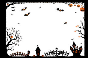 halloween gräns ram png transparent bakgrund ai generativ