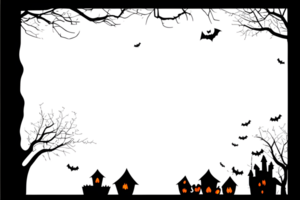 dia das Bruxas fronteira quadro, Armação png transparente fundo ai generativo
