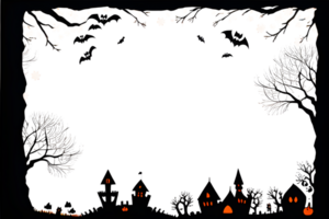 Halloween Border Frame PNG Transparent Background Ai Generative