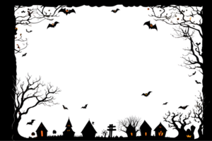 Halloween Border Frame PNG Transparent Background Ai Generative