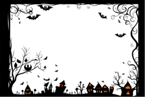 Halloween Border Frame PNG Transparent Background Ai Generative