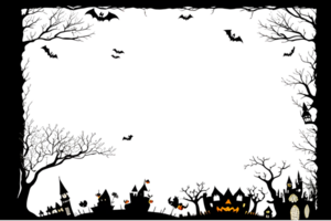 dia das Bruxas fronteira quadro, Armação png transparente fundo ai generativo