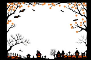 halloween gräns ram png transparent bakgrund ai generativ