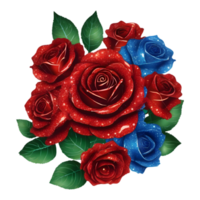 Sparkling colorful roses. AI-Generated. png