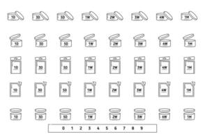 PAO period after opening symbols, shelf life vector