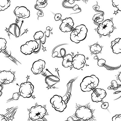 Comic speed motion effect trails, seamless pattern