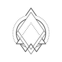 Geometric boho tattoo, magic or sacred symbol vector