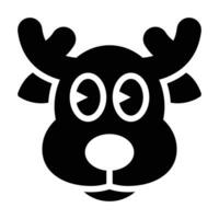 reindeer glyph icon vector