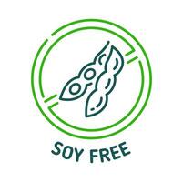 Soy free icon and sign, isolated vector symbol