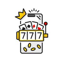 777 casino machine, gambling games one arm bandit vector