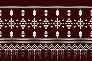 Geometric ethnic pattern traditional Design for background,carpet,wallpaper,clothing,wrapping,Batik,fabric,Vector illustration embroidery style. vector