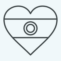 Icon India. related to India symbol. line style. simple design editable. simple illustration vector