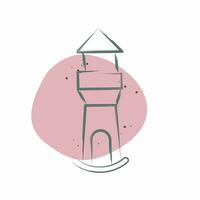 Icon Lighthouse. related to Icon Building symbol. Color Spot Style. simple design editable. simple illustration vector