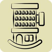 Icon Hotel. related to Icon Building symbol. hand drawn style. simple design editable. simple illustration vector