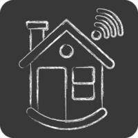 Icon Smart Building. related to Icon Building symbol. chalk Style. simple design editable. simple illustration vector