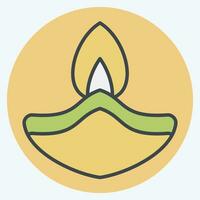 Icon oil Lamp. related to India symbol. color mate style. simple design editable. simple illustration vector