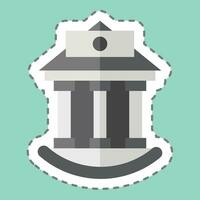 Sticker line cut Bank. related to Sticker line cut Building symbol. simple design editable. simple illustration vector