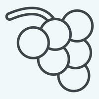 Icon Grape. related to Fruit and Vegetable line style. simple design editable. simple illustration vector