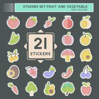 Sticker Set Fruit and Vegetable. related to Healthy symbol. simple design editable. simple illustration vector