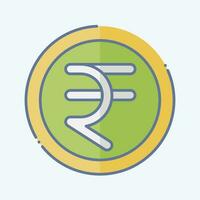 Icon Rupee. related to India symbol. doodle style. simple design editable. simple illustration vector