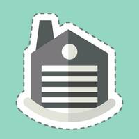 Sticker line cut Factory. related to Sticker line cut Building symbol. simple design editable. simple illustration vector